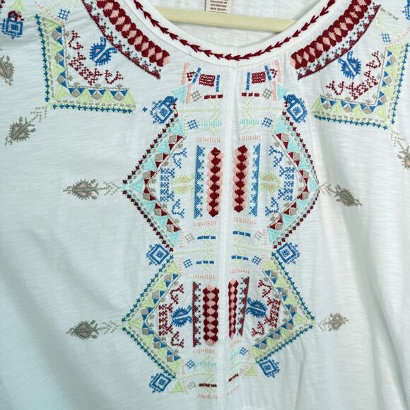 Sundance Embroidered Ivory Tunic Top, S - Picture 8 of 9